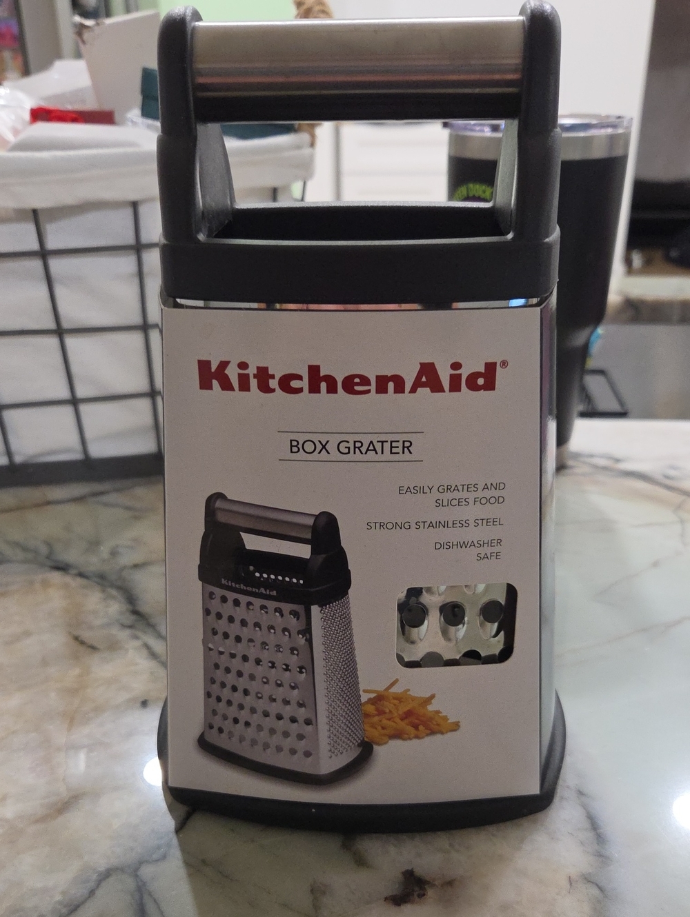 KitchenAid Stainless Steel Box Grater with Black Handle